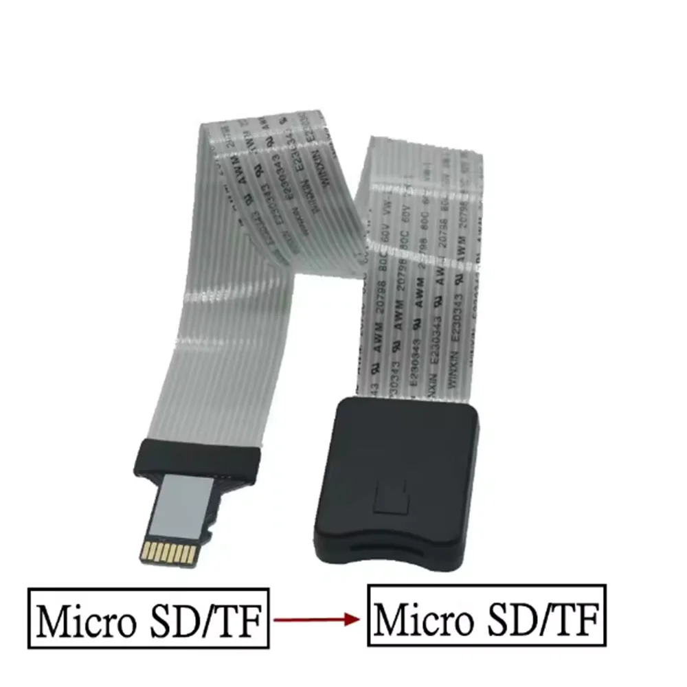 10/15/25/46CM TF To Micro SD Card Flex Extension Cable Extender Adapter Zip Extension Cable Memory Card Extender Cord Linker