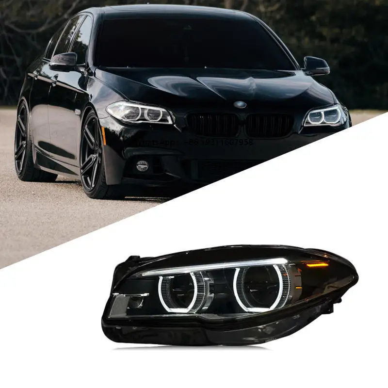 

For 11-17 5 Series Headlight Assembly F10/F18 Modified Full LED Headlight Angel Eye Day Running Light