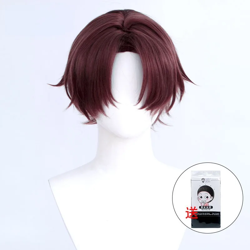 Anime Cosplay  Stage Role Play High Temperature Silk Special Dark Red Color Wig Hair Net Wigs