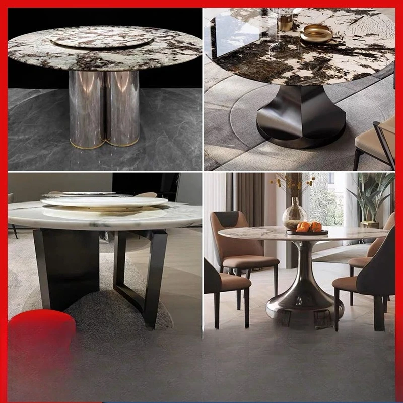 

Light luxury rock slab marble dining feet coffee base stainless steel legs wrought iron bracket legs