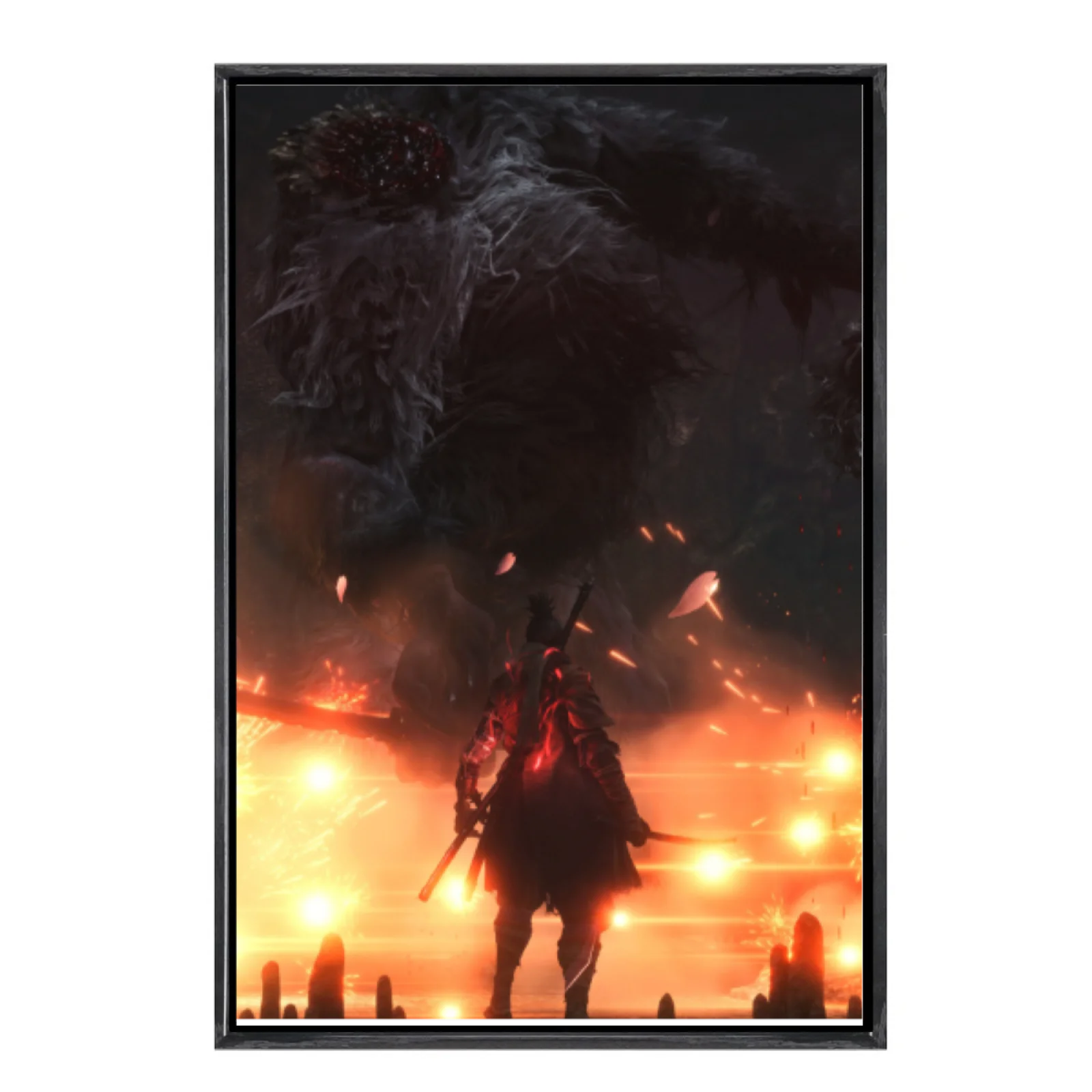 

Японская манга, многоразмерный холст, постер в двойной рамке, настенное искусство, домашний декор Sekiro для гостиной, спальни