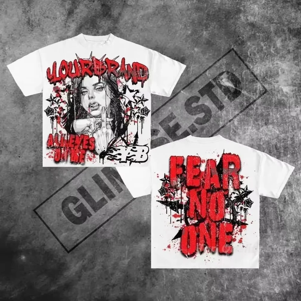 Camisetas con estampado de letras americanas Y2k, camiseta de gran tamaño para parejas, ropa de calle gótica Harajuku, ropa Vintage para hombres y mujeres