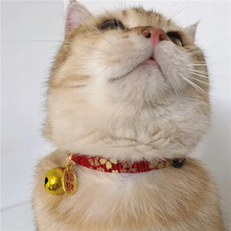 Silent Bells Cat Collars New Year Cat Collars With Auspicious Tags Easy Breakaway Collars With Muted Bells