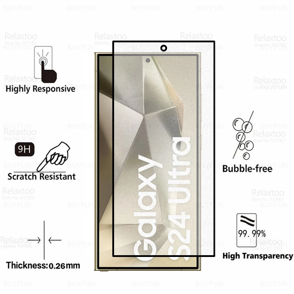 2Pcs Matte Anti-fingerprint Glass For Samsung Galaxy S24 Ultra Case Tempered Glass SamsungS24 Plus S24Ultra 5G Screen Protector