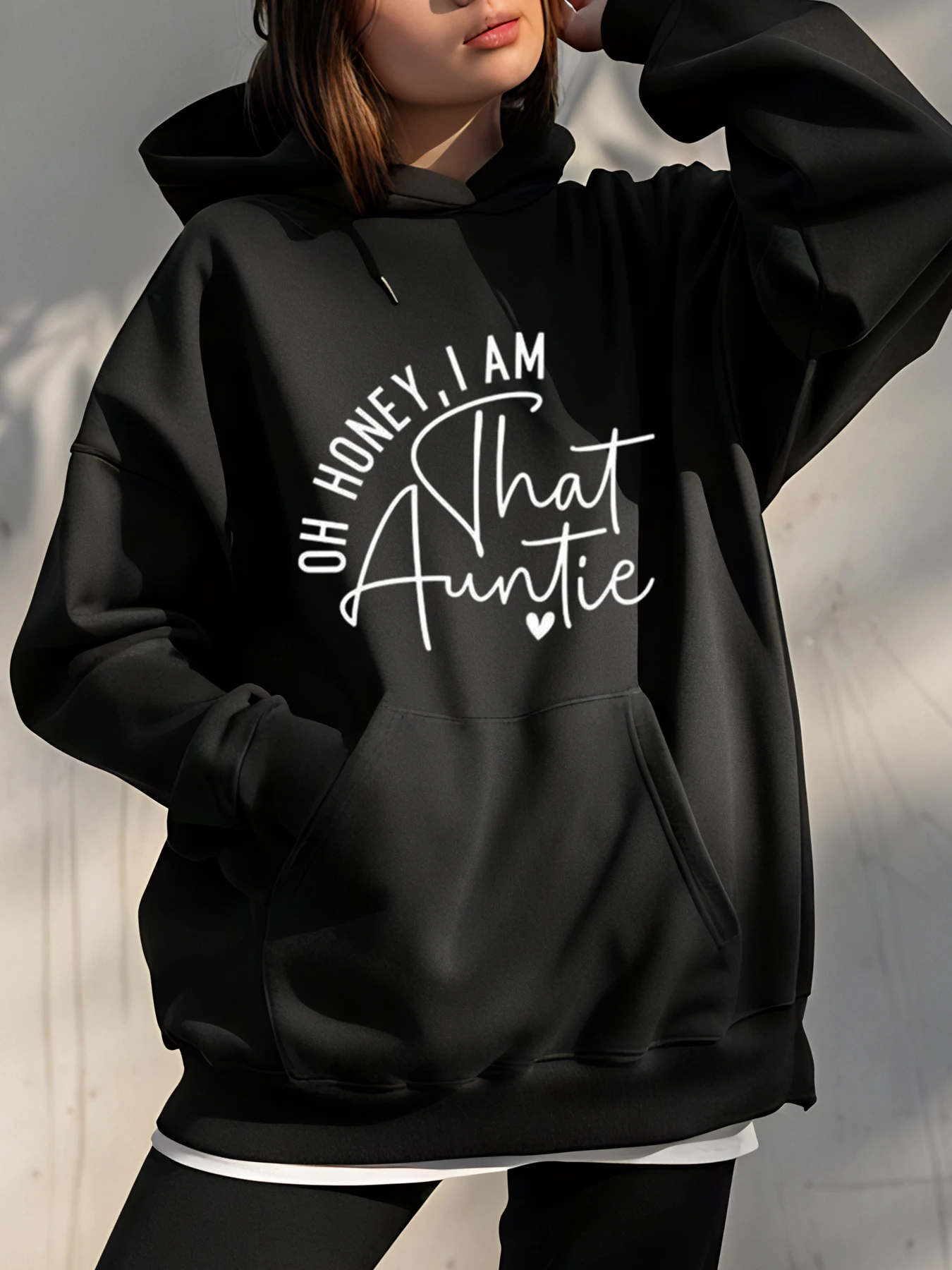 

Oh Honey I Am That Auntie Толстовка с сердечками для женщин Повседневная уличная одежда