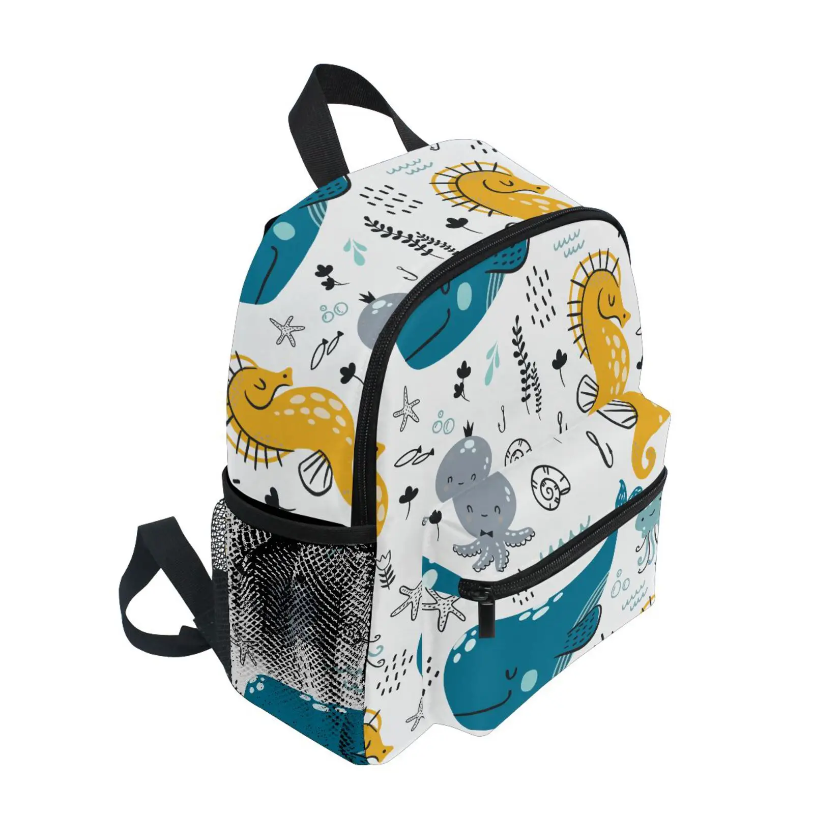 Children Backpack Kids Toddler School Bag Blue whale seahorse Kindergarten Preschool Bag 3-8 Years Old Schoolbag For Boy Girls