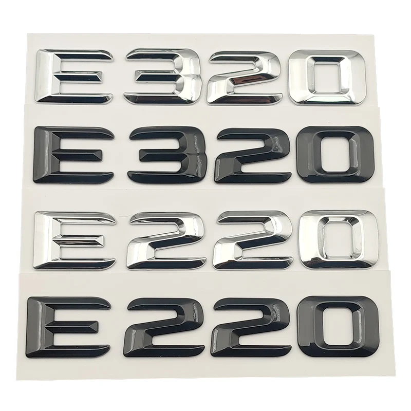 

3D ABS Chrome Car Rear Trunk Emblem Badge Logo Sticker For Mercedes Benz Letters E220 E320 W213 W212 W211 E Class Accessories