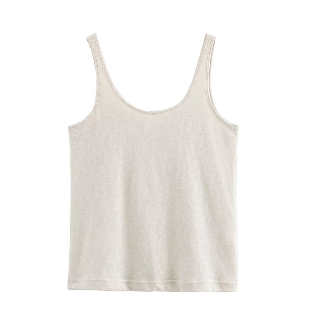 TRAF High quality short tank top, slim fit, can be worn externally with suspender dance tank top, sleeveless trendy style