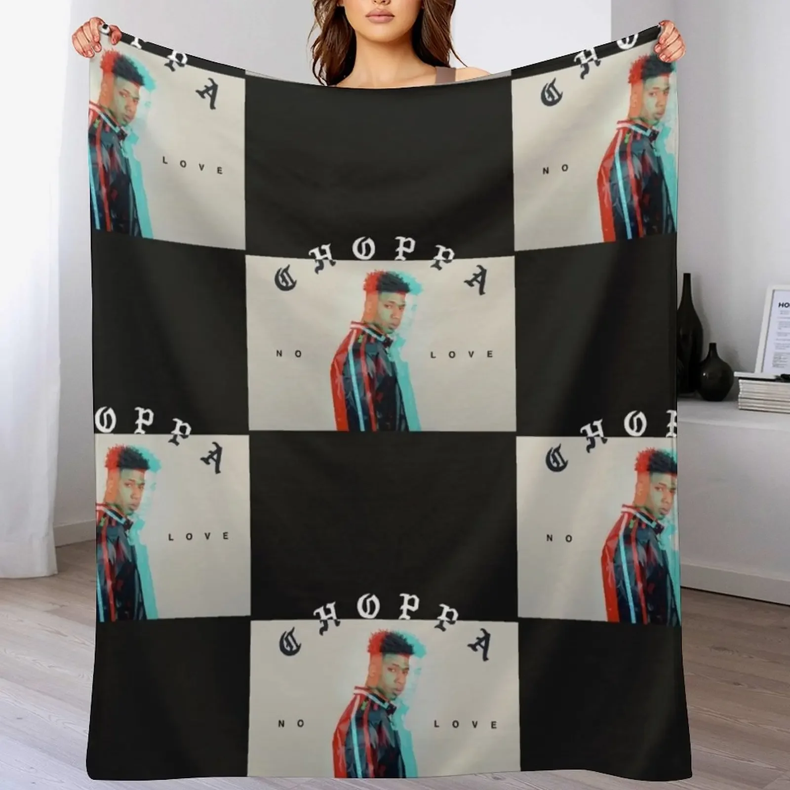 

NLE Choppa Throw Blanket Travel Size Cozy Blanket for Plane Train