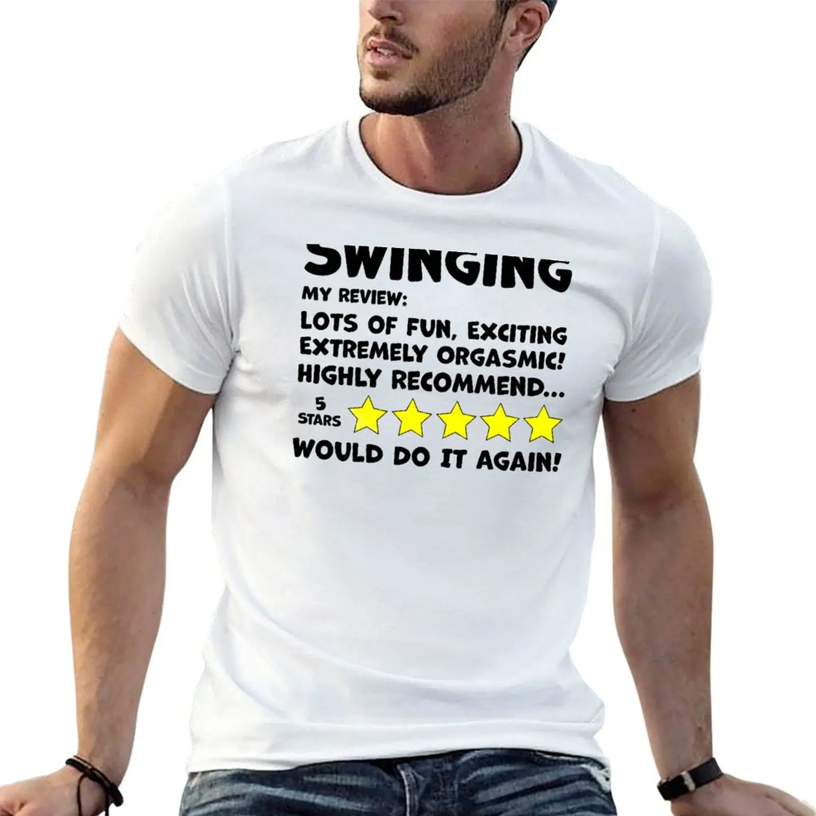 Review of Swinging - Fun, Exciting, Extremely Orgasmic 5 Stars Would do it Again! T-Shirt Abstract Pattern Print Top