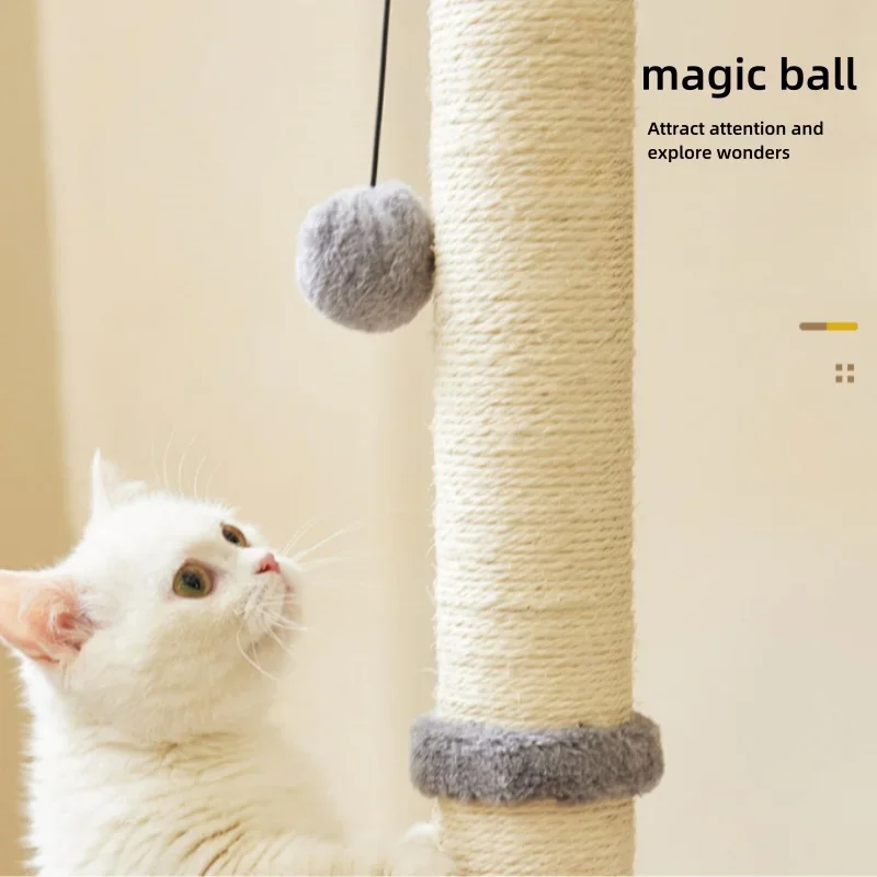 เสาลับเล็บแมวพร้อมเชือกป่านศรนารายณ์ต้นไม้ดีไซน์ให้ประหยัดพื้นที่และขนาดใหญ่พิเศษ