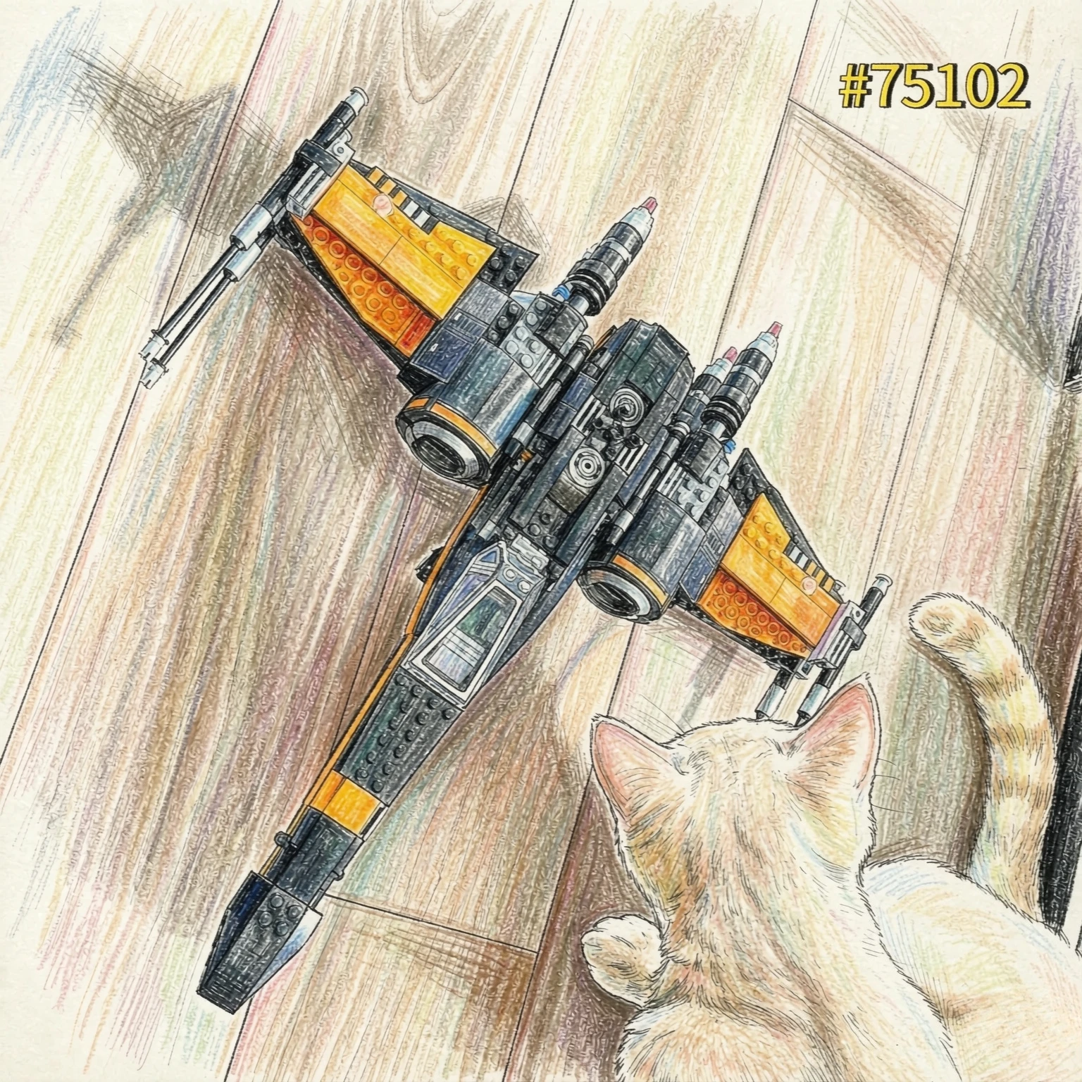 Model Kit X Wing - Kit de construcción de bloques para