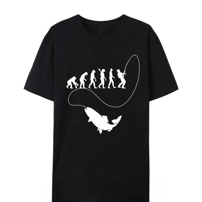 Camiseta Masculina de Algodão para Fitness, Coleção Fisherman Fishing Evolution Fisherman Fish Evolution Fishing Cool Labor Day, Verão 2026