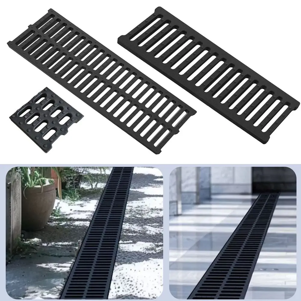 New High Strength Trench Cover Resin Plastic Black Garage Floor Drain Rectangular Grates Drainage Kitchen