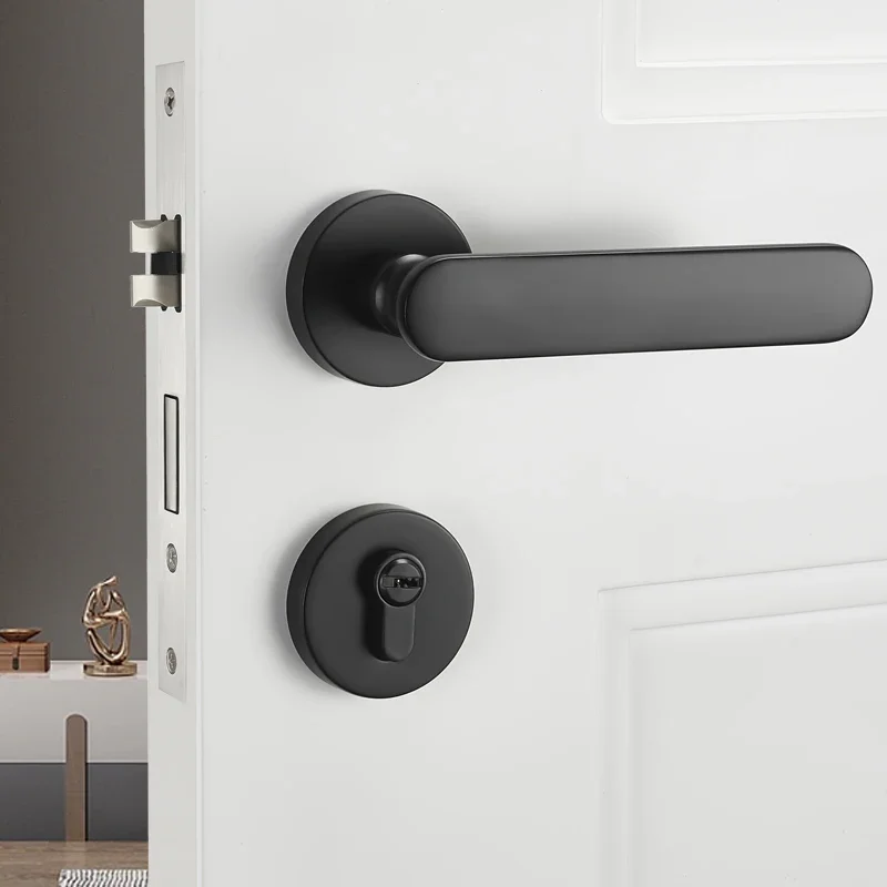 Bedroom Golden Solid Wood Split Lock, Simple Door, Silent Handle Lock