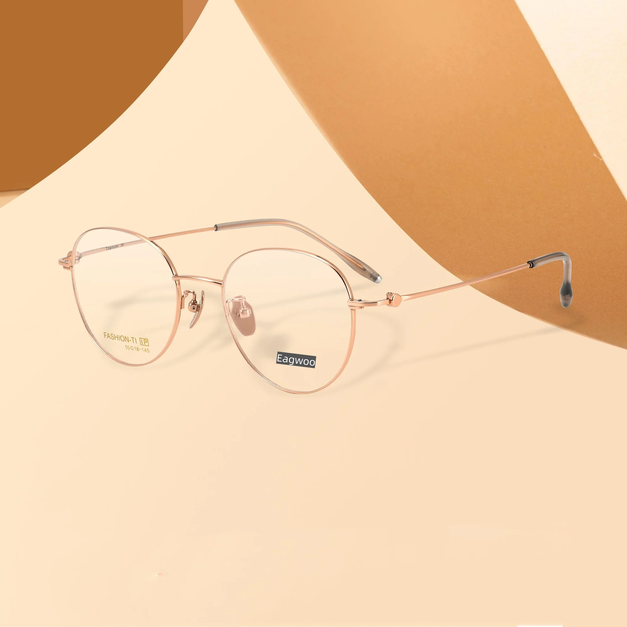Pure Titanium Full Rim Vintage Round Eyeglasses Nerd Frame Optical Prescription Spectacle 50mm Wide for Men And Women