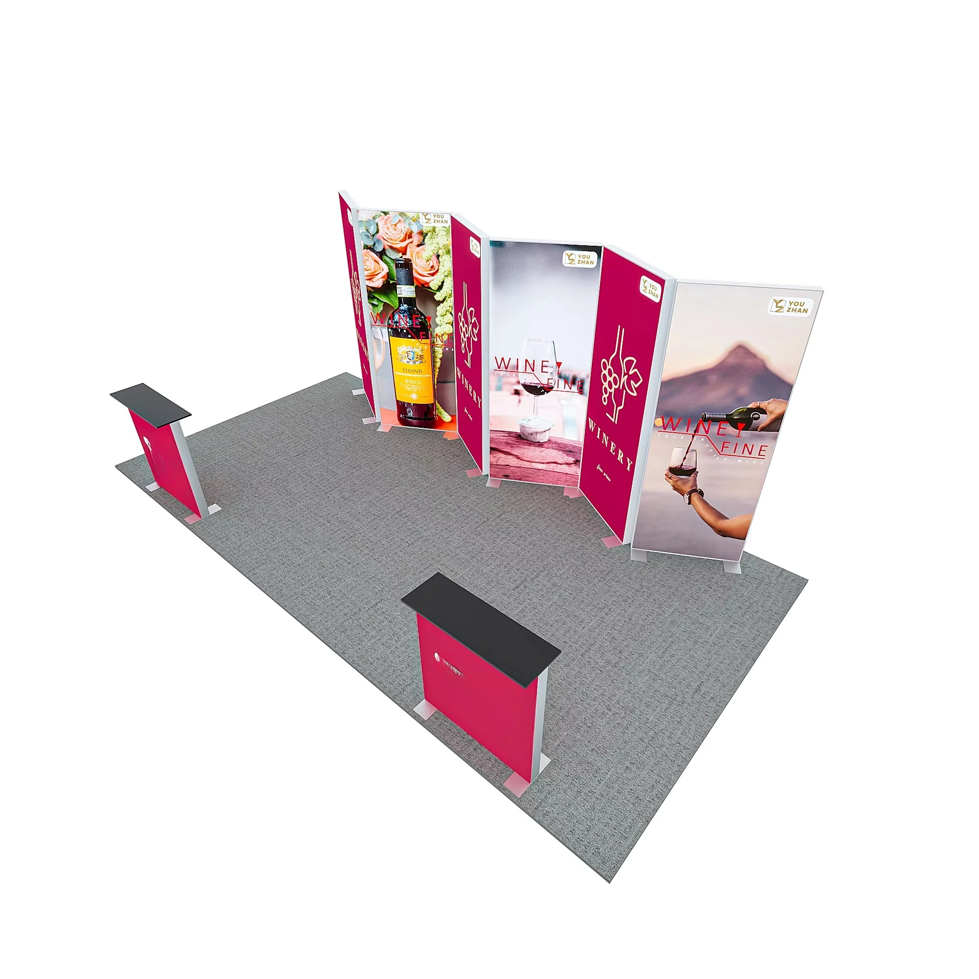 كشك عرض إعلاني من القماش قابل للطي والمحمول، صندوق إضاءة LED مخصص احترافي