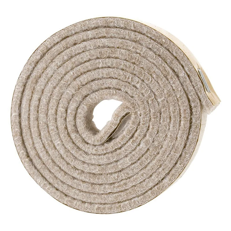 Rollo de tira de fieltro resistente autoadherente para superficies duras, 1/2 pulgadas X 60 pulgadas, blanco cremoso, 4 unidades