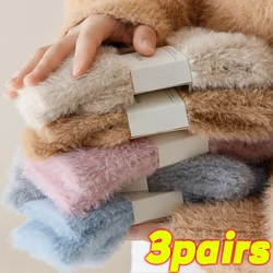 Socks Velvet Harajuku Women for Plush Winter and Plush Sleep Thicken Mink Cozy Velvet Coral Thermal Floor Autumn Mid-tube Socks