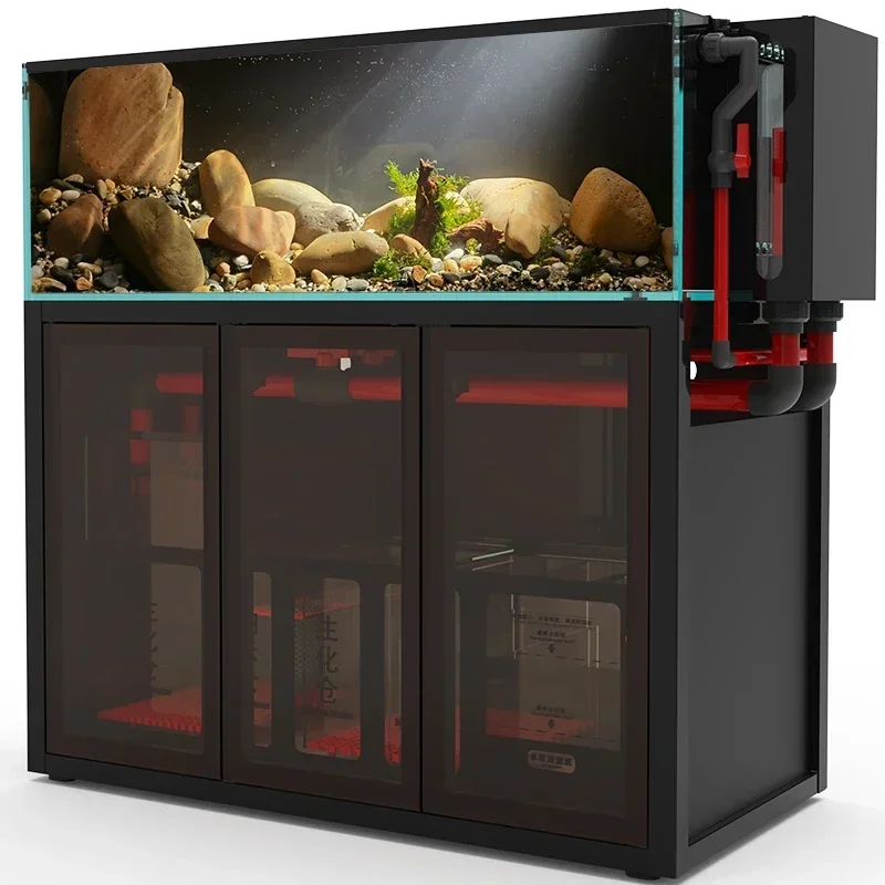 

water grass tank, aquarium bottom filter, living room, ultra white glass stream tank