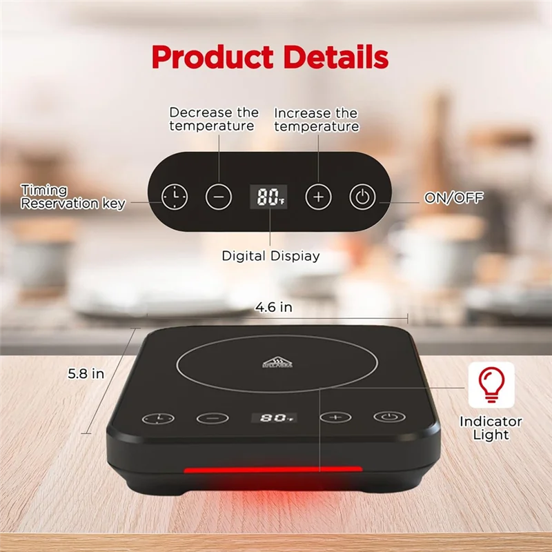 AB43-حصيرة تدفئة العجين المخمر مع 70-100 °   F ترموستات دقيق، وظيفة ذاكرة مؤقت 12 ساعة، جهاز تسخين العجين المخمر، US Plu