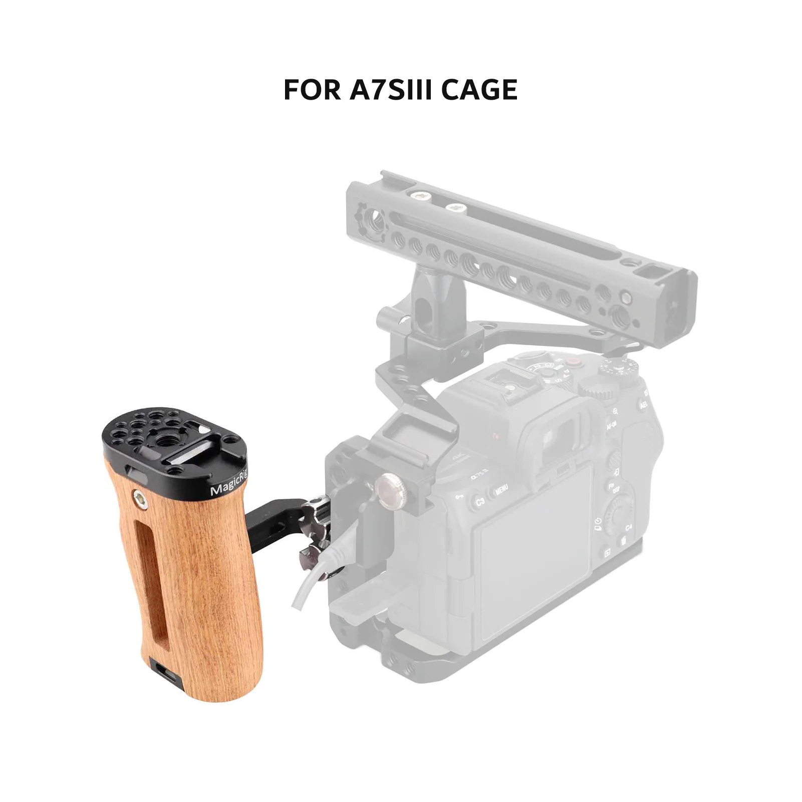 MAGICRIG impugnatura laterale universale in legno per gabbia A7SIII / A7III/A7RIII /A7M3/A7R IV/ A9 II, per gabbia BMPCC 4K/6K/6K Pro