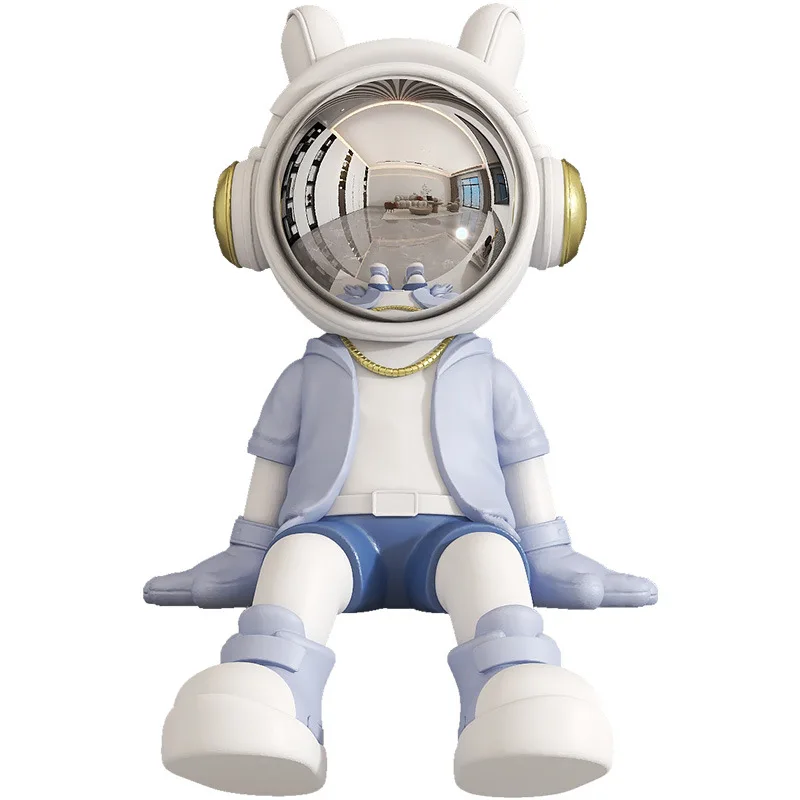 Large Spaceman Astronaut Animal Pattern TV Cabinet Decoration Synthetic Resin Craft for Hotel/Club House Use