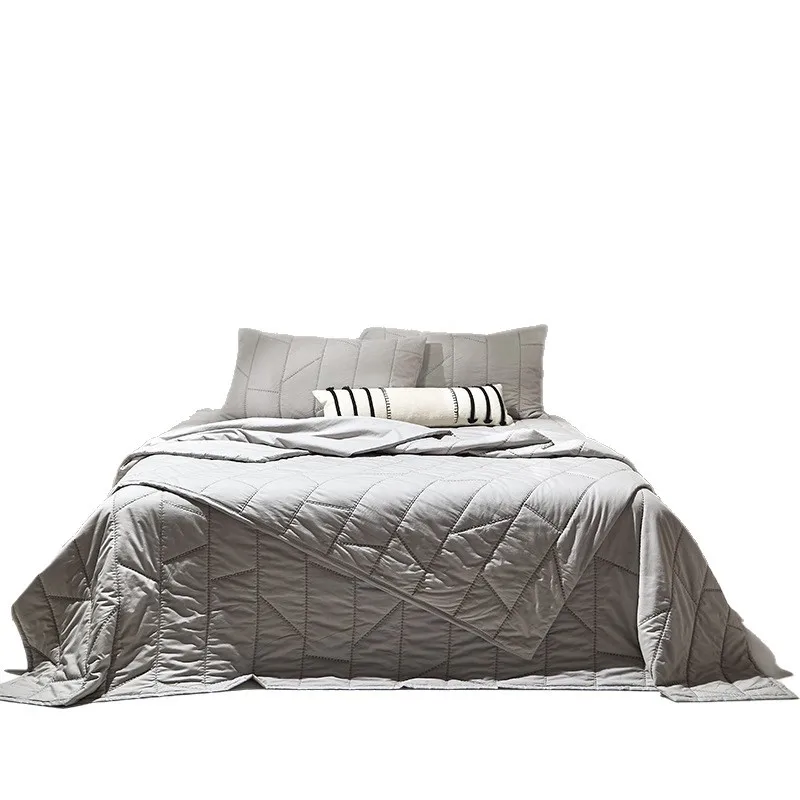 

Multifunctional summer quilt bed cover three piece set, Japanese style old feeling, washed Yunrou 60S long-staple cotton