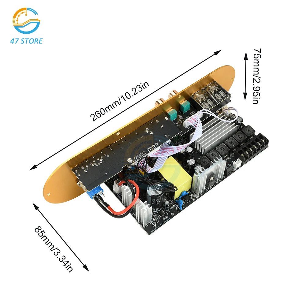 لوحة مضخم صوت بلوتوث 2.1CH عالية الطاقة D900 50 وات + 50 وات + 100 وات مع AUX/USB/TF/MIC لنظام الصوت المنزلي ومضخم الصوت