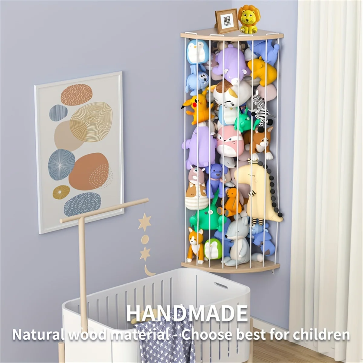 

Corner Stuffed Animal Zoo, Large Stuffed Animals Storage, Vertical Toy Storage Organizer - for Plush Toy Holder