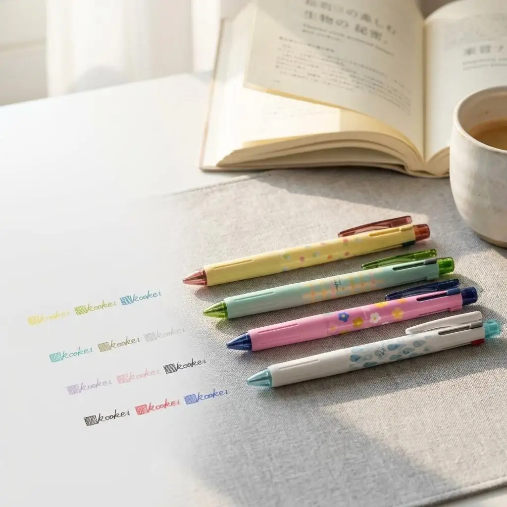 

KOOKEI Tricolor Multifunctional Gel Pen,0.5mm Annotate Key Stationery Diary DIY Multi Color Module Pen,Quick-dry School Supplies