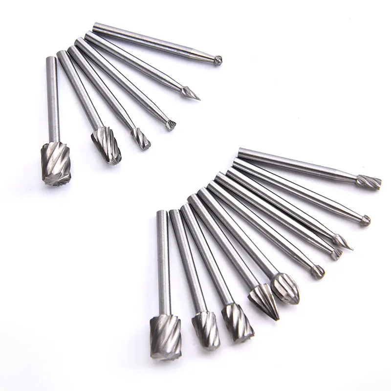 6/10PCS High Quality High Speed Wood Working Drill Bits Rotary Files Mini Round HSS Burr Set Woodwork Tools