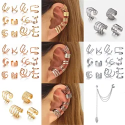 Moda oro ilvery colore polsini dell'orecchio foglia orecchini a Clip per le donne scalatori senza Piercing falso cartilagine orecchino accessori regalo