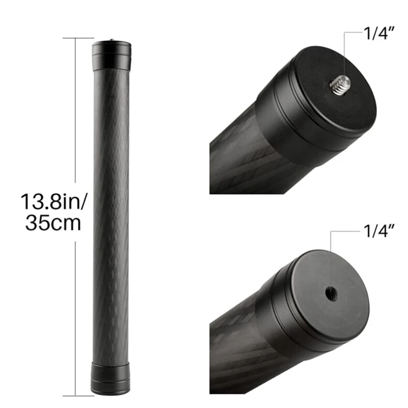 전문 탄소 섬유 익스텐션 폴 스틱, 로닌 S 오스모 빔블 2 스무스 4 용 스레드 스태빌라이저 로드 모노포드, 1/4 인치