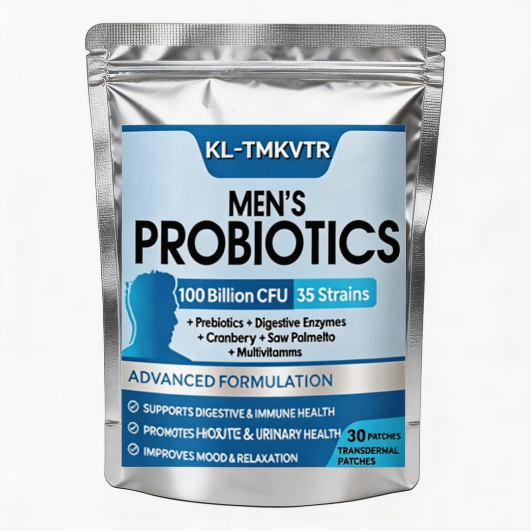 30 Patches Probiotics Transdermal Patches for Men Support Digestive Health,Probiotic Prebiotics Enzymes for Prostate Health
