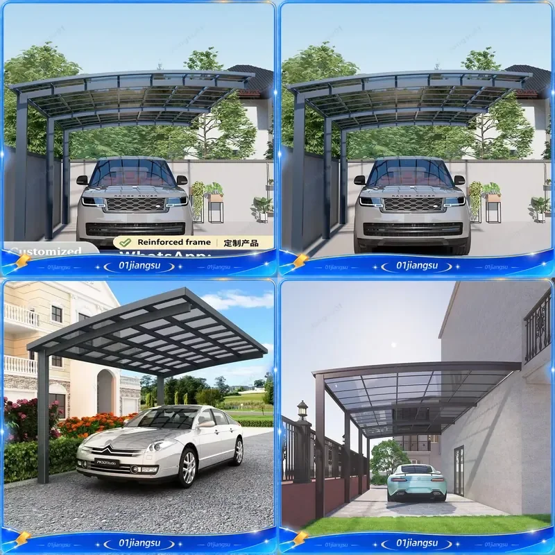 Aluminum Alloy Carport Canopy Frame for Car Motorcycle RV Shed Outdoor Patio Backyard Gazebo Awning with Side Tent Walls