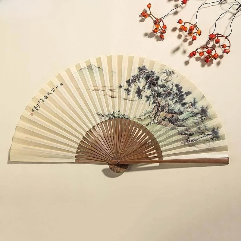 

8-Inch Blank Bamboo Fan Traditional Chinese Style Men's Hanfu Fan Calligraphy Painting Paper Fan Flat Surface