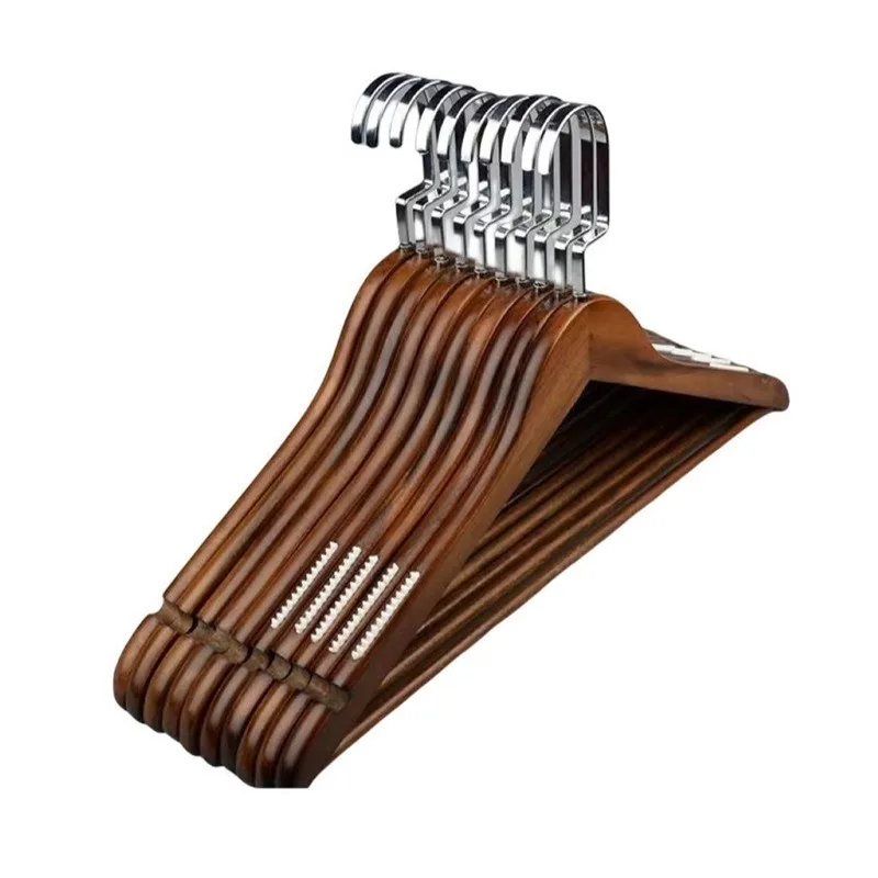 Thickened Solid Wood Clothes Hanger Non Slip Garment Rack Matching Trouser Holder For Hotel Household Wardrobe Clothes Storage 5