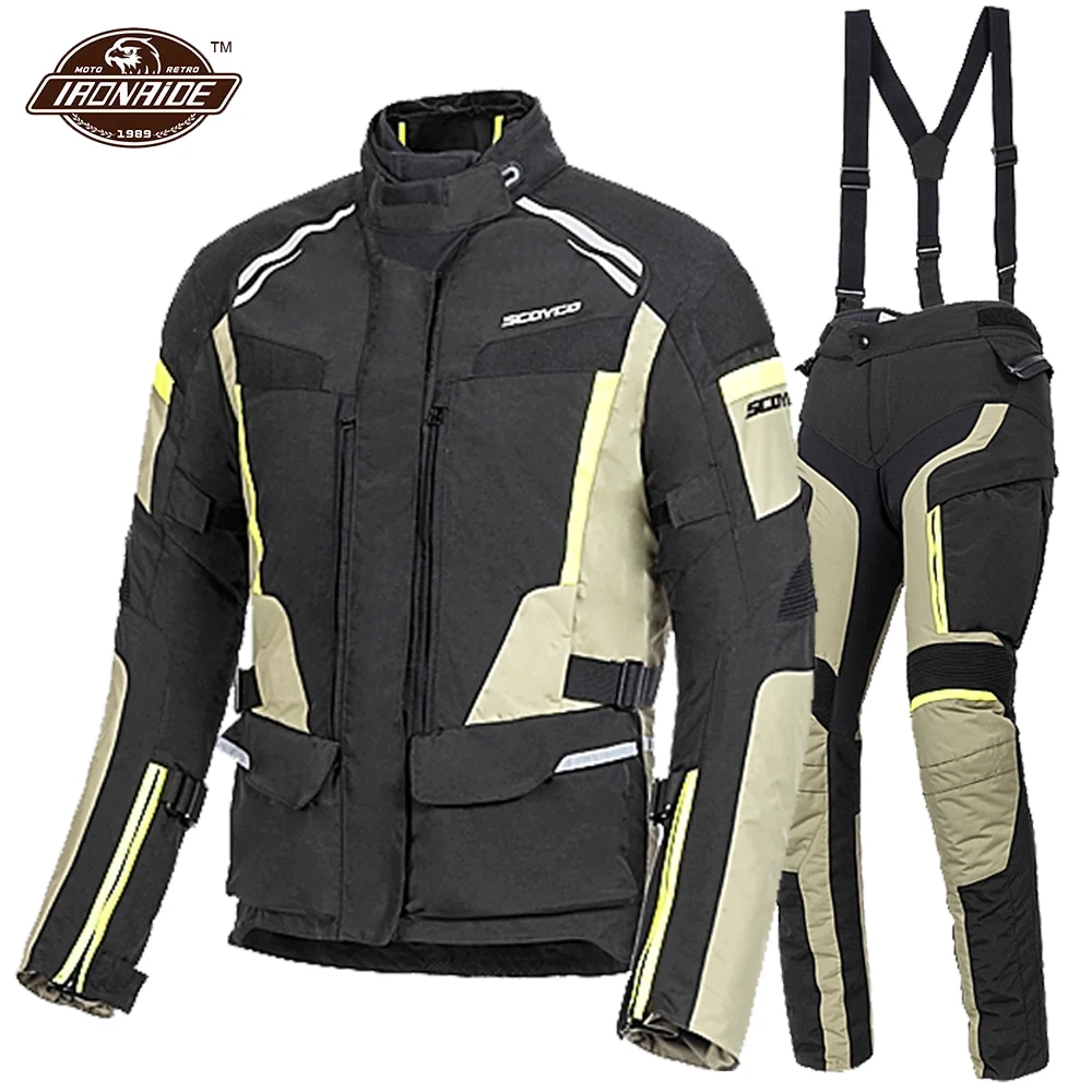 

SCOYCO Waterproof Motocross Jacket profession Motorcycle Jacket Removeable Linner Chaqueta Moto CE Protector Motorcycle Suit