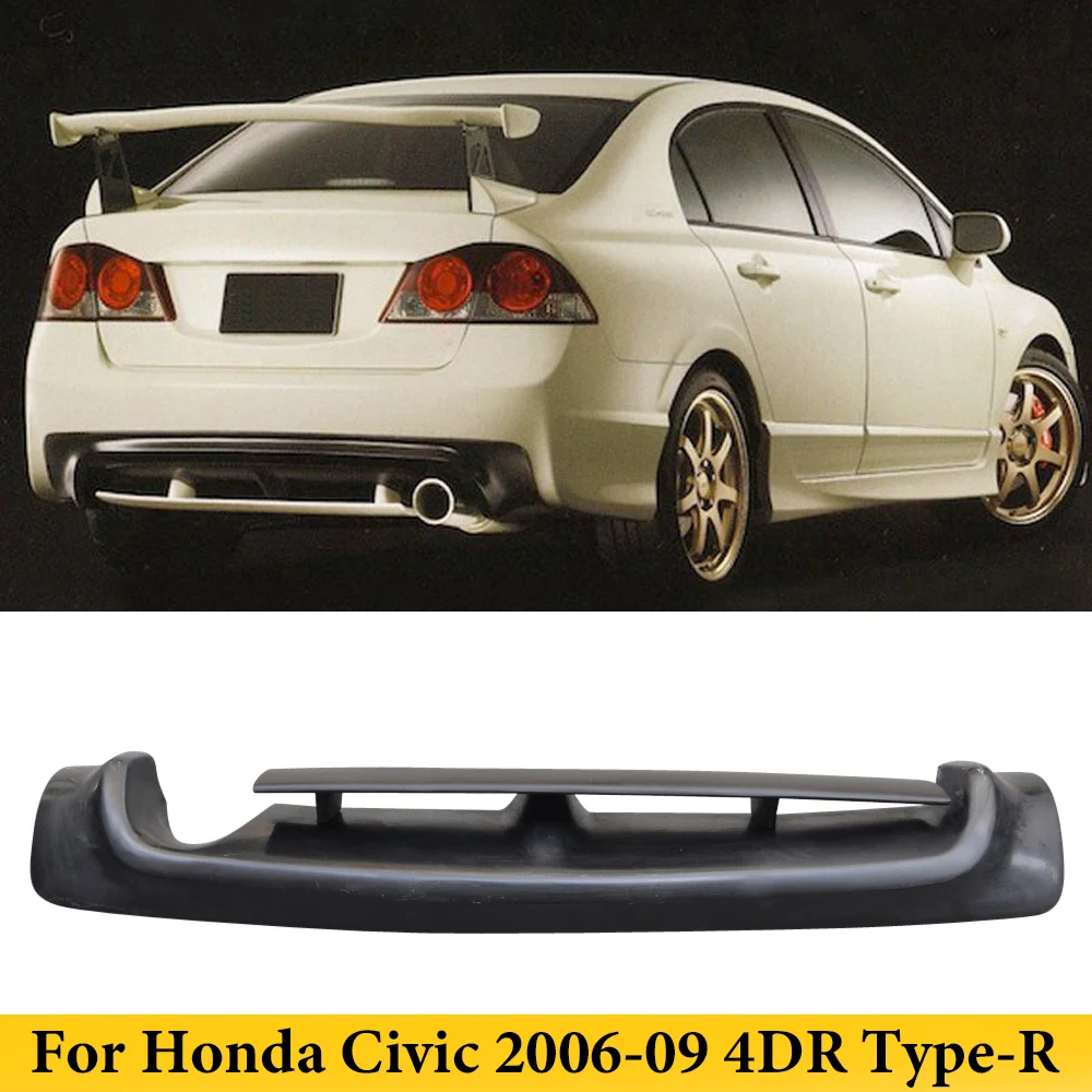 For Honda Civic 4DR Type-R 2006-2009 Carbon Fiber/Fiberglass Rear Bumper Lip Diffuser Spoiler Car Styling