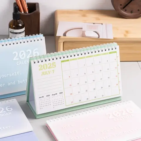 2026 Korean Ins Style Calendar Simple Fresh & Creative Desktop Decoration Plan Check in Ornament Office School Supplies