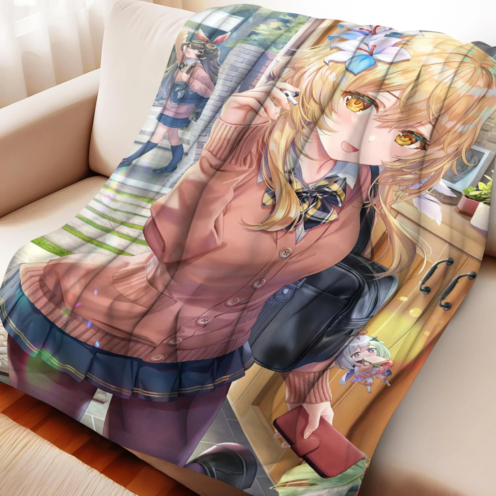 

Cute Anime Fleece Blanket - Soft Flannel Throw Gift for Kids, Teens, Adults - Warm & Cozy for Christmas, Birthday