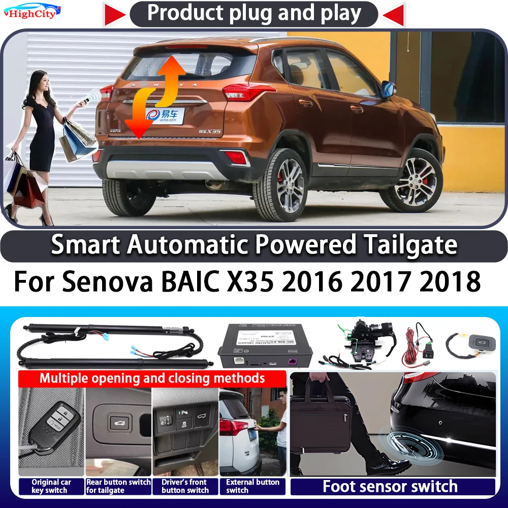 For Senova BAIC X35 2016 2017 2018 OEM Smart Automatic Powered Tailgate Key Control Trunk Lift Close Kit Electric Power Tailgate