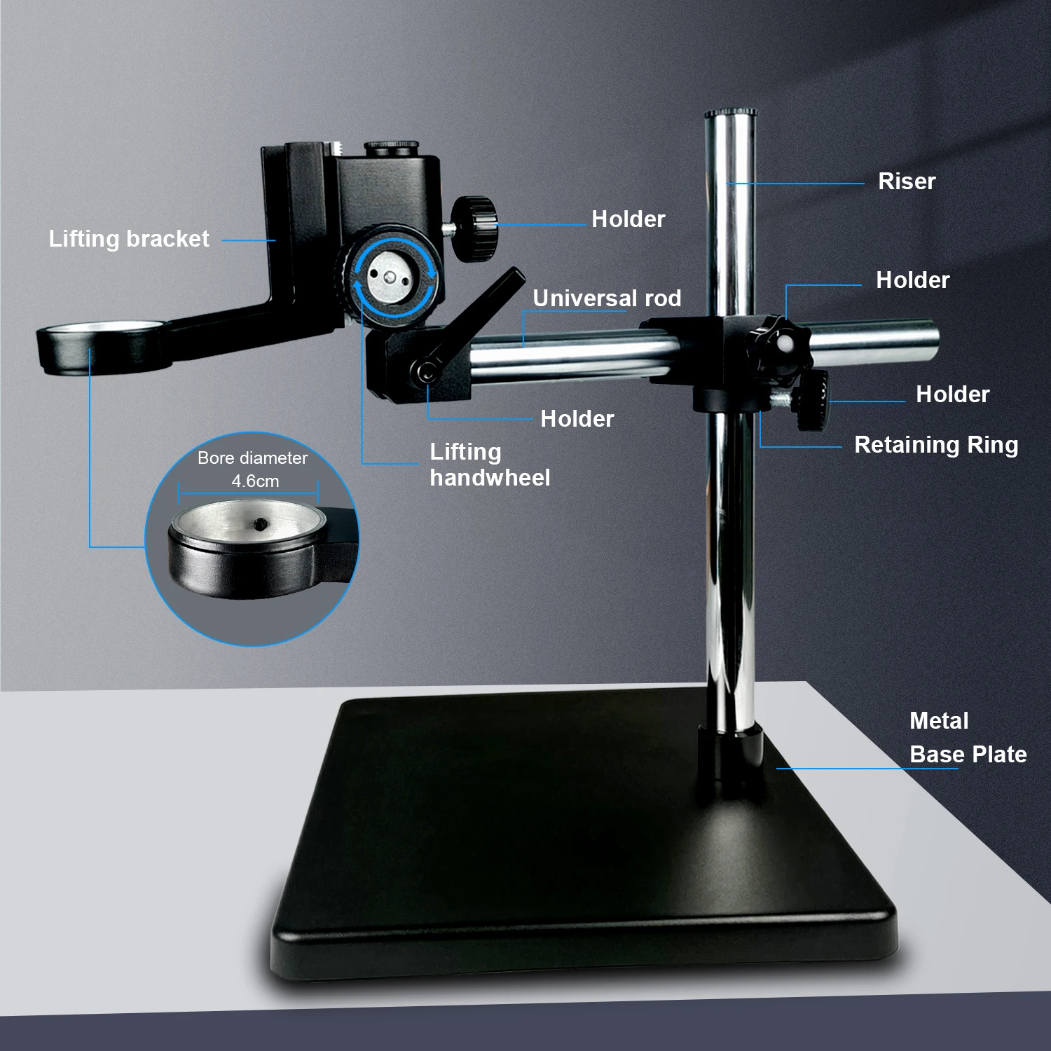 Metal Large Workbench Universal Bracket Digital Video Electronic Microscope Full Sets 4K 48MP/13MP USB HDMI VGA Camera 180X Lens