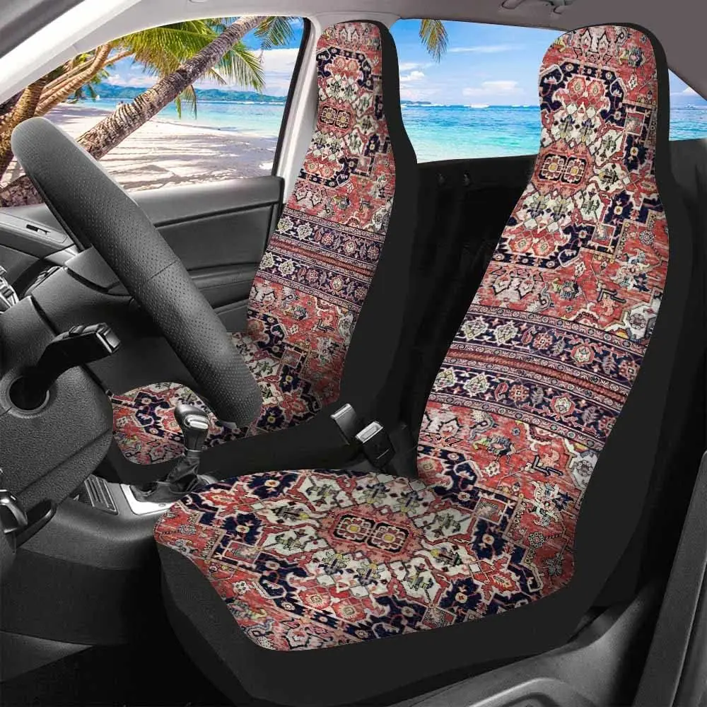 Ethnic Floral Front Car Seat Covers 2pc Classic Retro Persian Automotive Seat Covers Car Accessories Seat Protector Universal