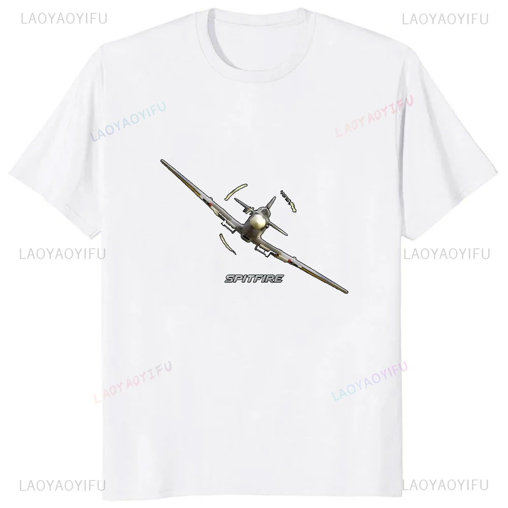 Hot Sale WW2 Battle of Britain Legend Supermarine Spitfire Fighter T-Shirt Harajuku Summer Short Sleeve Casual Y2k Mens T-shirt