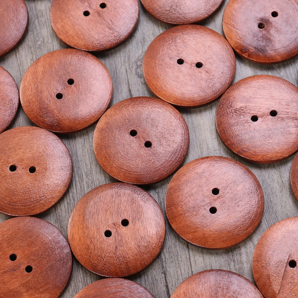 30 peças botões redondos de madeira casaco durável 40mm dois furos adequados para costura tricô scrapbooking artesanato botões de madeira