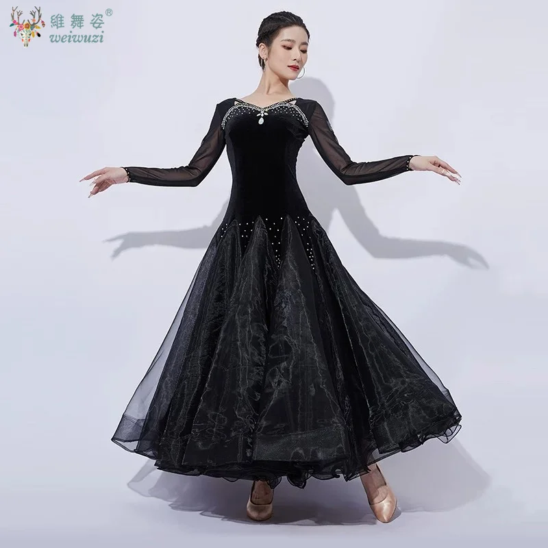 Duoqiao Modern Dance Suit New Dress Waltz Performance Suit Ballroom Dance Practice Suit National Ballroom Dance Big Swing Skirt
