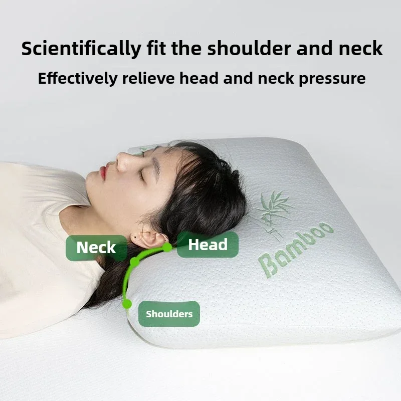 Slow Rebound Bamboo Fiber Bread Memory Pillow Protecting The Cervical Spine Soft Neck Pillows for Sleeping Pillows for Bedroom