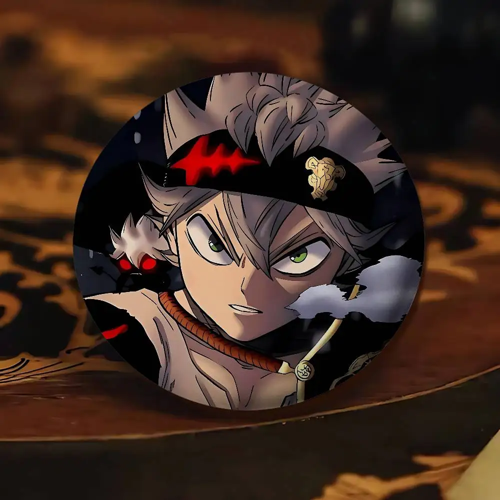 Asta B-Black Clover Badges Peripheral Lapel Pins Tinplate Round Brooch For Shoulder Bag Accessories Souvenir Gifts view 4
